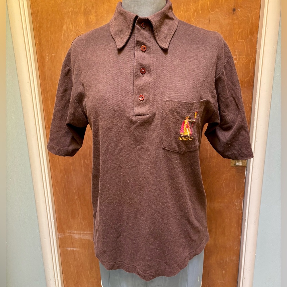 Vintage 70’s Hawaiian Crazy Shirts Polo King Kamehameha